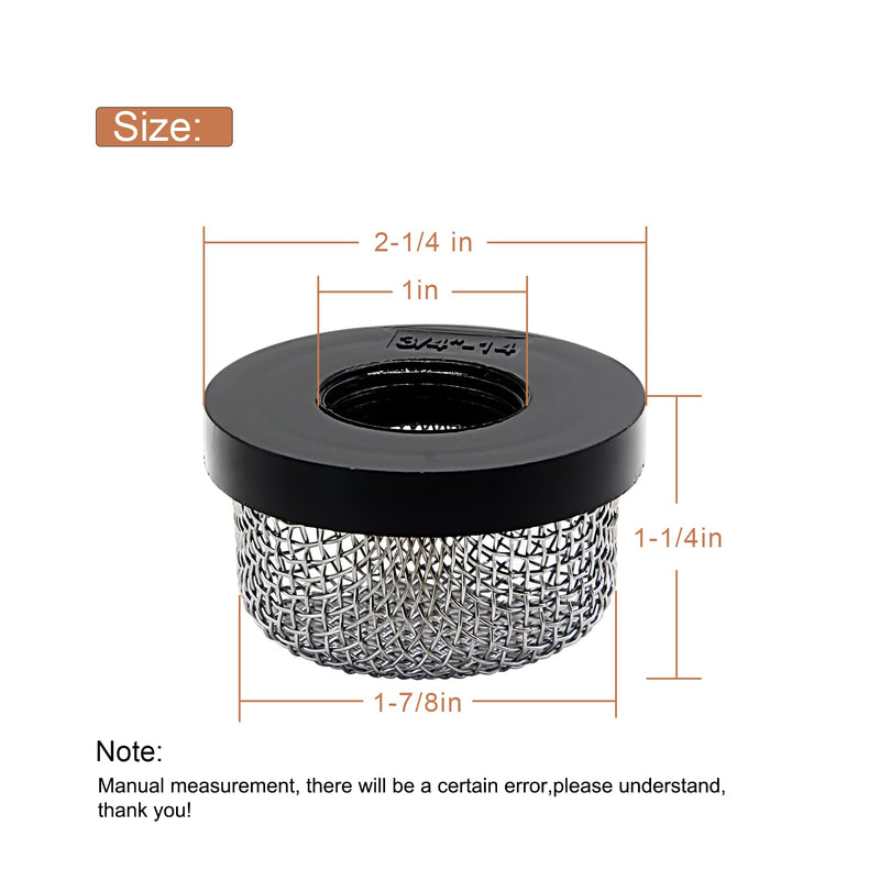 Stainless Steel Mesh Strainer 3/4"- 14 Aerator Screen Strainer Stainless Mesh Replace fpr Livewell Pump, MA-023 Screw on Strainer Industrial Plumbing Inline Strainers