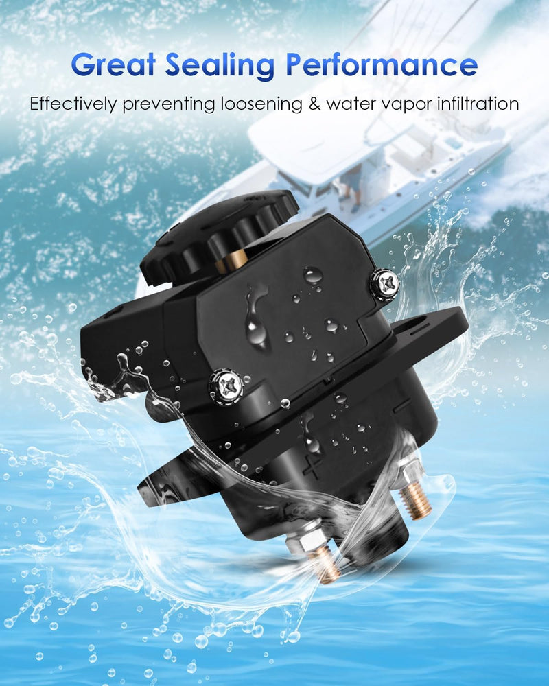Trolling Motor Plug 027-0004-KIT DC to DC Power Connector, for Onboard Marine 12V to 48V DC Power Connection, Tolling Motor Quick Connect with With Gaskets, with 80 AMP Capacity