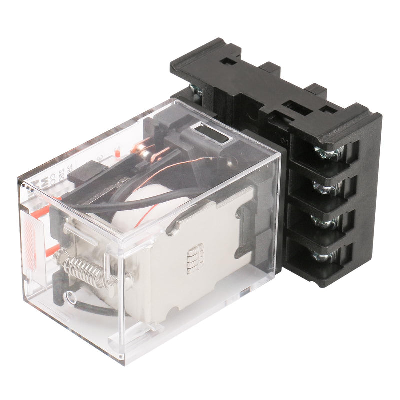 2Pcs Power Relay MK2P-I, AC 110V Coil, DPDT, 8 Pin, with Plug-in Terminal Socket Base PF083A (2) 2