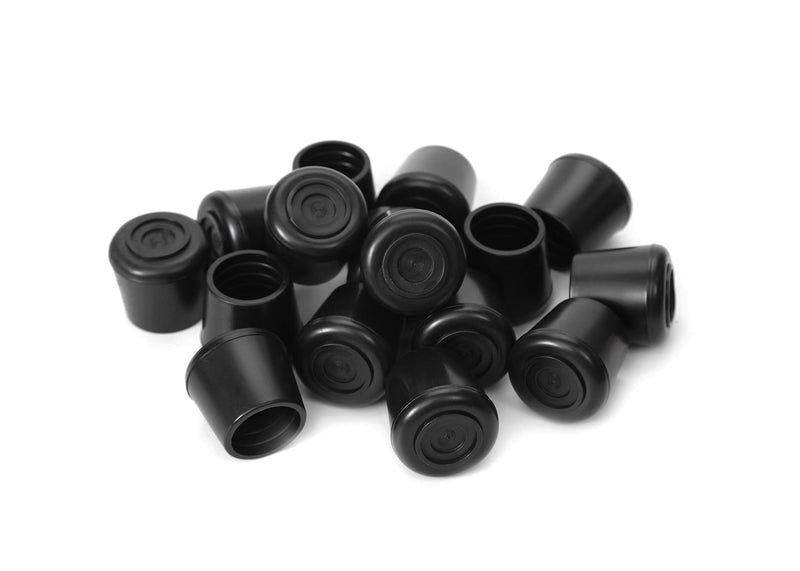 Chair Leg Tips Caps Non-Slip Rubber Leg Tips 1” Inner Diameter Furnigear -Black Chair Leg Floor Protectors Round, 16 Pack Black 1" -16pack
