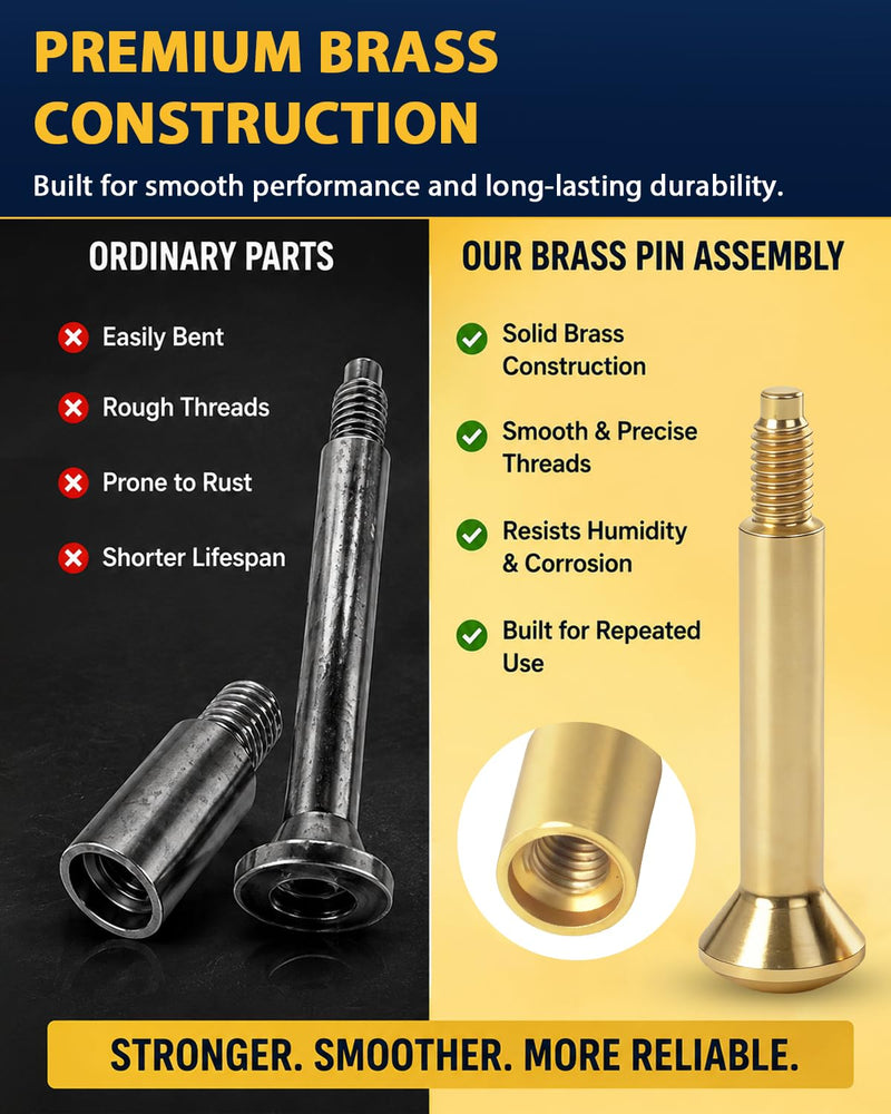 2Pack 5513.0030 Privacy Pin Assembly Compatible with Baldwin Estate Lever Privacy Latches, Solid Brass Push Pin and Threaded Coupler for Bedroom Bathroom Door Handles