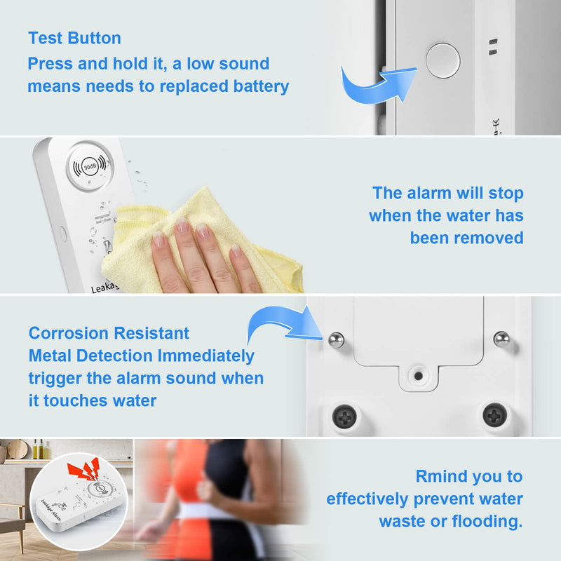 TOWODE Water Detectors 90dB Alarm Sensor, Sensitive Leak and Drip Alert for Kitchen Bathroom Basement (1 Pack) 1
