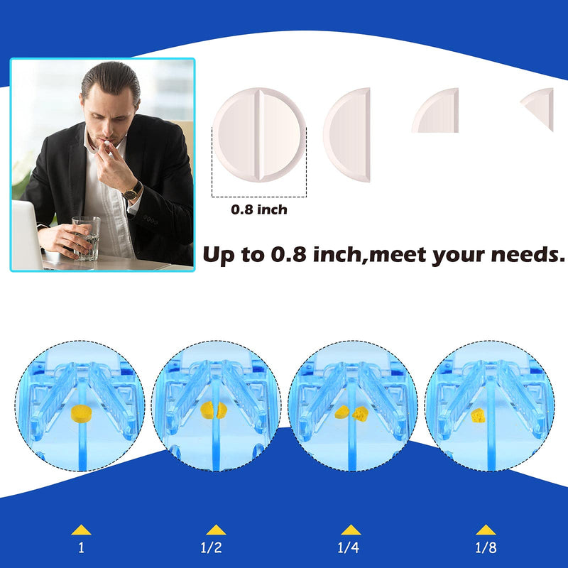 Nuanchu 18 Pieces Pill Cutter Portable Medicine Holder with Stainless Steel Blade Easy Cut for Cutting Pills Tablet in Half for Daily Life