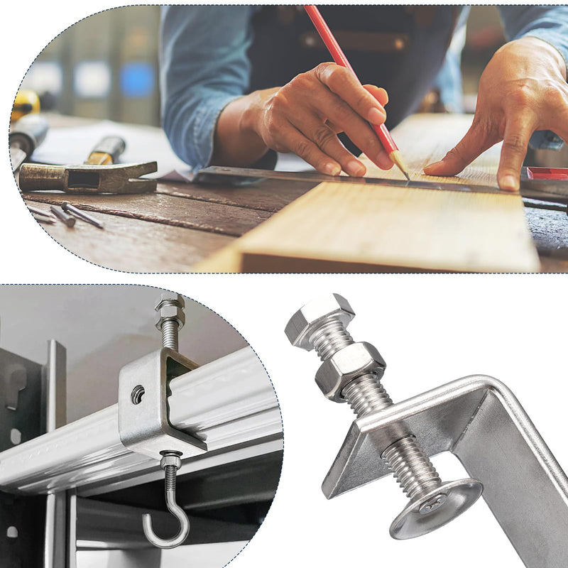 4 Pack 304 Stainless Steel C Clamps with 45mm/1.77" Stable Wide Jaw Opening Tiger Clamp for Woodworking Welding Construction Household Mount 45mm/1.77"