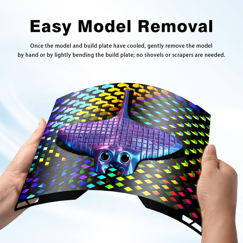 Holographic H2C/A2L Build Plate for Bambu Lab 335x325mm, Flexible Smooth PEG H2C Print Plate for Bambu Lab H2C/A2L 3D Printer Bed Platform Diamond Grid+ Water Cube PEG