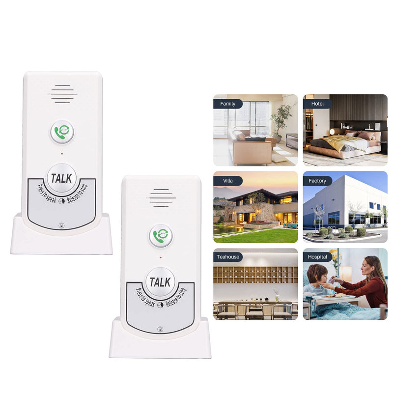 2 Way Voice Intercom 1000M Long Range Intercomunicador Home Security Doorbell System Indoor Outdoor System, Fit for Home Hospital Office (White)