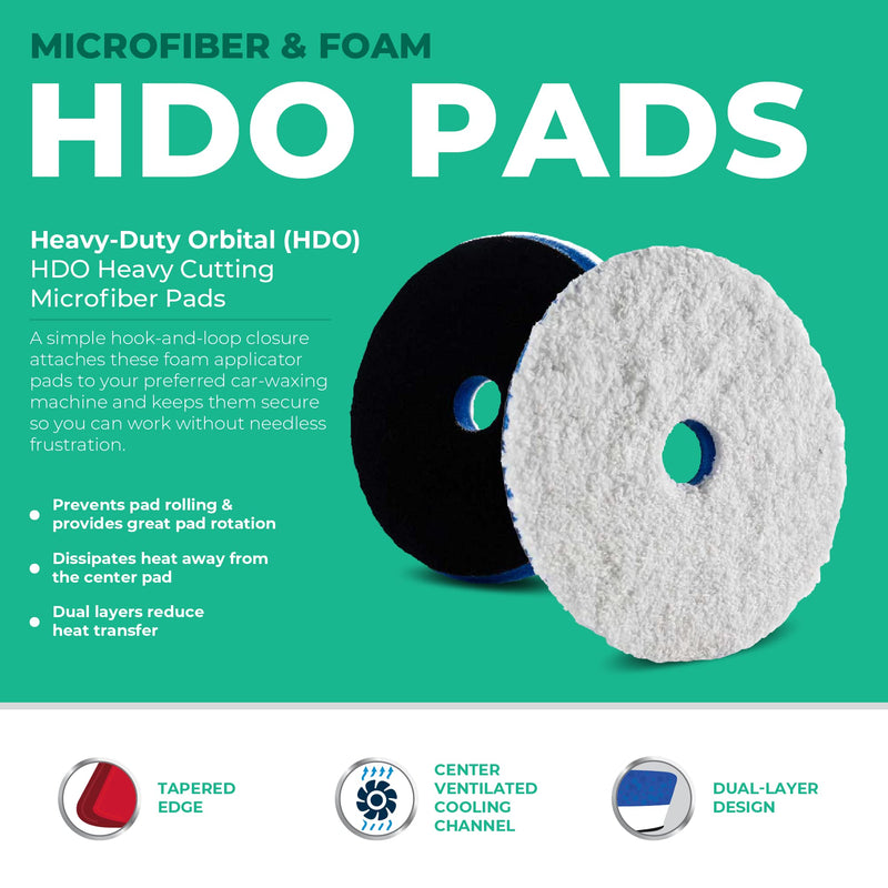 5.5" HDO Microfiber Cutting Pad (2-Pack) – Lake Country Manufacturing – for Random Orbital Polishers – Fits 5" Backing Plate