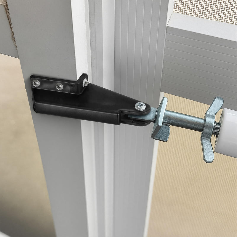 Nuanchu 2 Pack Screen Door Closer Bracket Storm Hardware Replacement Post Jamb Bracket Plastic Replacement Parts for Door Closers(Black) Black