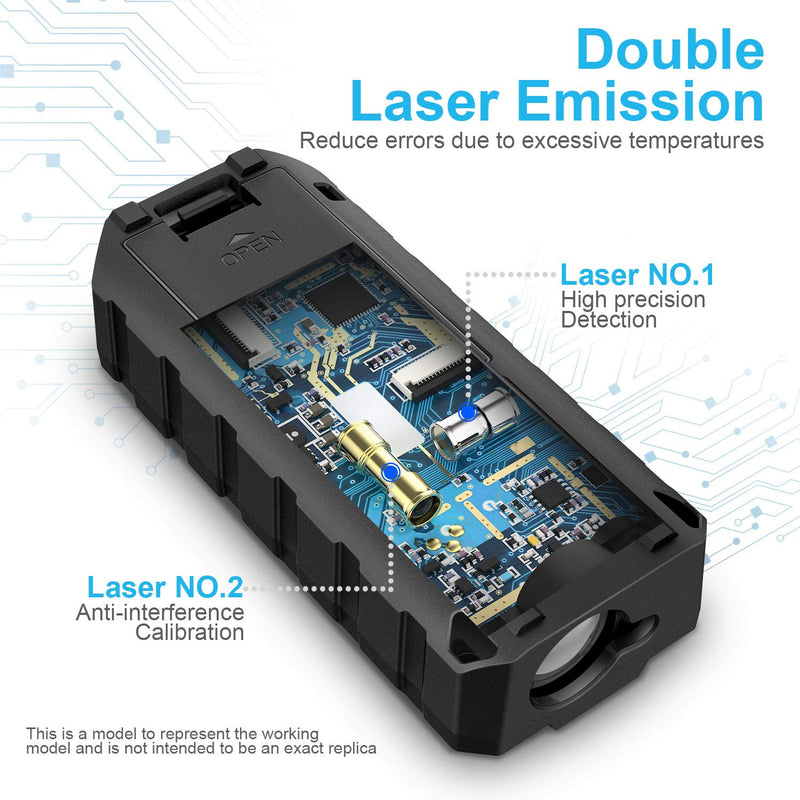 Laser Measure, ACEGMET Laser Measurement Tool (229Ft Ft/in/M) Backlit LCD with Mute Function Laser Distance Measure, Pythagorean Mode, Measure Distance, Area and Volume Laser Tape Measure 229Ft