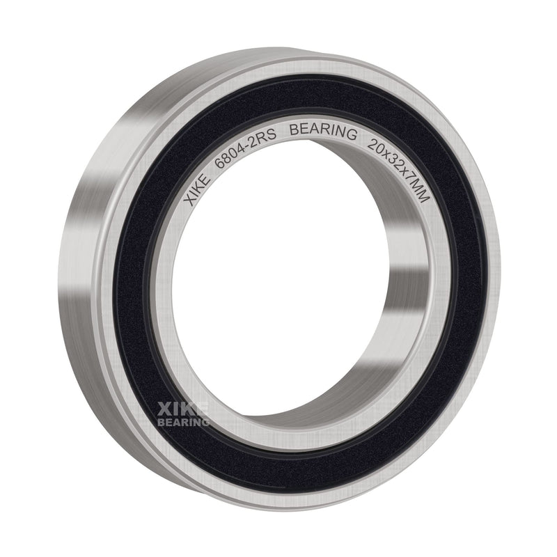 XIKE 10 Pcs 6804-2RS Bearings 20x32x7mm, Double Rubber Seals and Pre-Lubricated, Deep Groove Ball Bearing. 6804-2RS 20x32x7mm