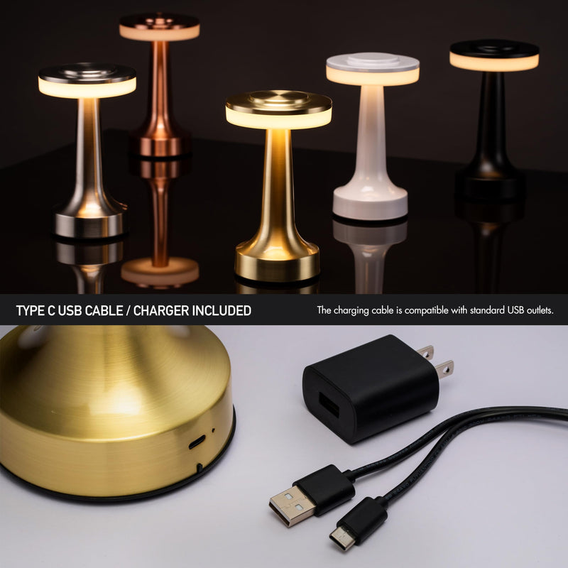 O’Bright Portable LED Table Lamp with Touch Sensor, 3-Levels Brightness, Rechargeable Battery Up to 48 Hours Usage, Night Light for Kids Nursery, Nightstand Lamp, Bedside Lamp (Gold) Gold