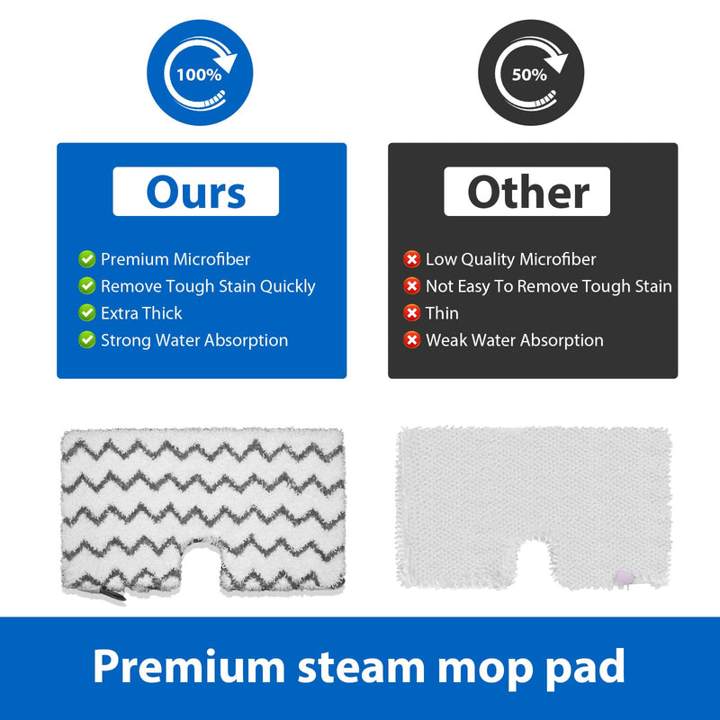 6 Pack S3501 S3601 Steam Mop Replacement Pads for Shark S3501 S3601 S3550 S3801 S3901 S3601D S3801CO S3901D S3455K S2902 SE450 Steam and Scrub Pocket Mop Steamer Pads Washable 6 Pack