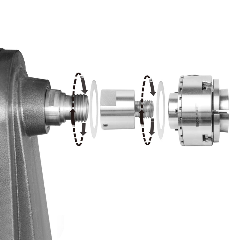 M33X3.5 Female to 1-1/4" x 8TPI Male Thread Adaptor, Woodworking Lathe Headstock Spindle Adaptor with Two Nylon Washers. M33X3.5 Female to 1-1/4" x 8TPI Male