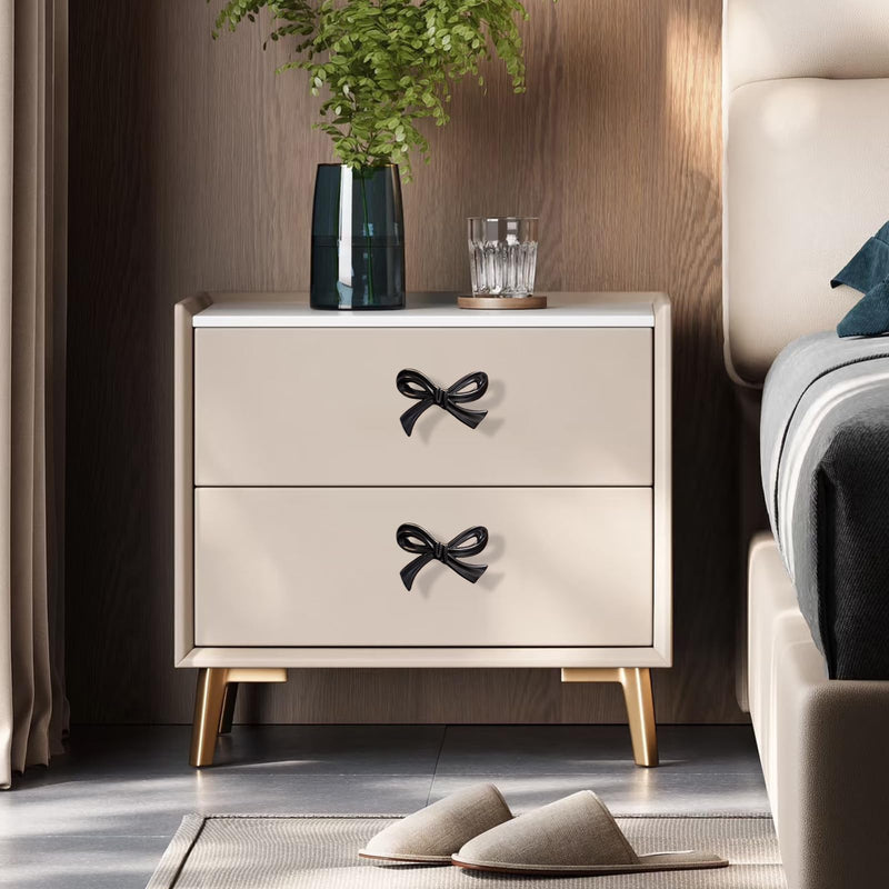 8 Pcs Black Bow Cabinet Knobs Vintage Bow Shape Cabinets Handle with Screws Bow Tie Dresser Knobs Bow Shaped Drawer Cupboard Pulls Suitable for Wardrobe Drawers Storage Cabinets Bookcases (Black-8Pcs) Black-8Pcs
