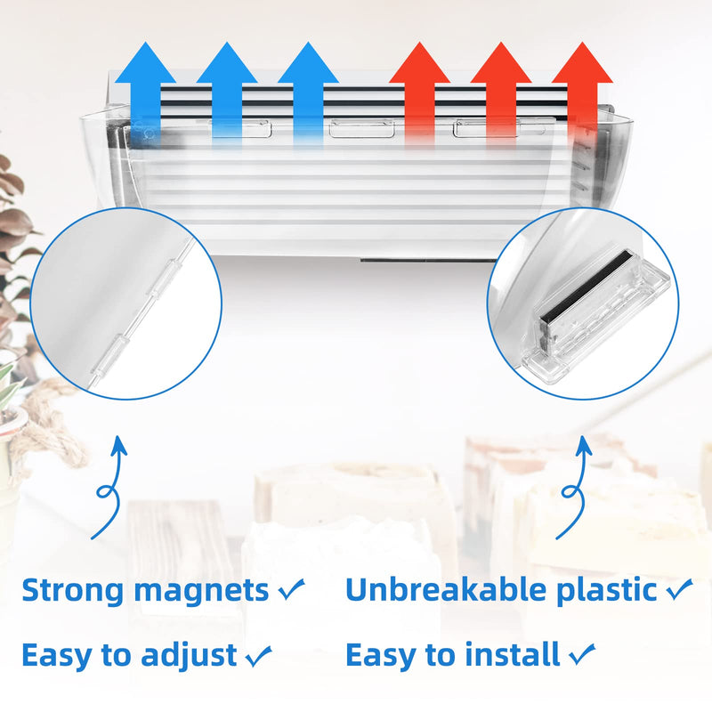 2 Pack Adjustable Air Vent Deflector, 9”-15” Transparent Deflector for Ceiling Registers, Floor, Sidewall (2) Transparent – 2 PACK