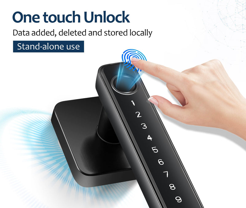 4-in-1 Smart Fingerprint Door Knob Lock - No App Required, Door Locks for Bedrooms & Offices, Finger Print Door Knobs with Keypad & Code F199