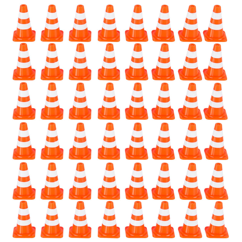 Alyoen 50Pcs 1" Mini Traffic Cones Small Tiny Toy for Kids, Miniature Orange Traffic Cones, Building Block Cone Toy & Pretend Play Street Sign, Christmas Toy Traffic Cones 1 inch