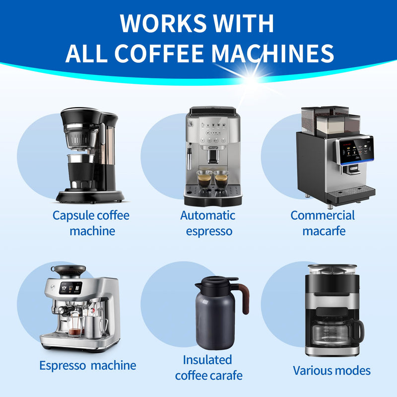 48 Pack Coffee Machine Descaler &Cleaner Tablets-2-Years Supply,Deep Cleans Limescale&Coffee Oils,Universal for Single-Serve Pod,Drip,Espresso Makers,Eliminates Odors&Residue-Free for Keurig Descaling