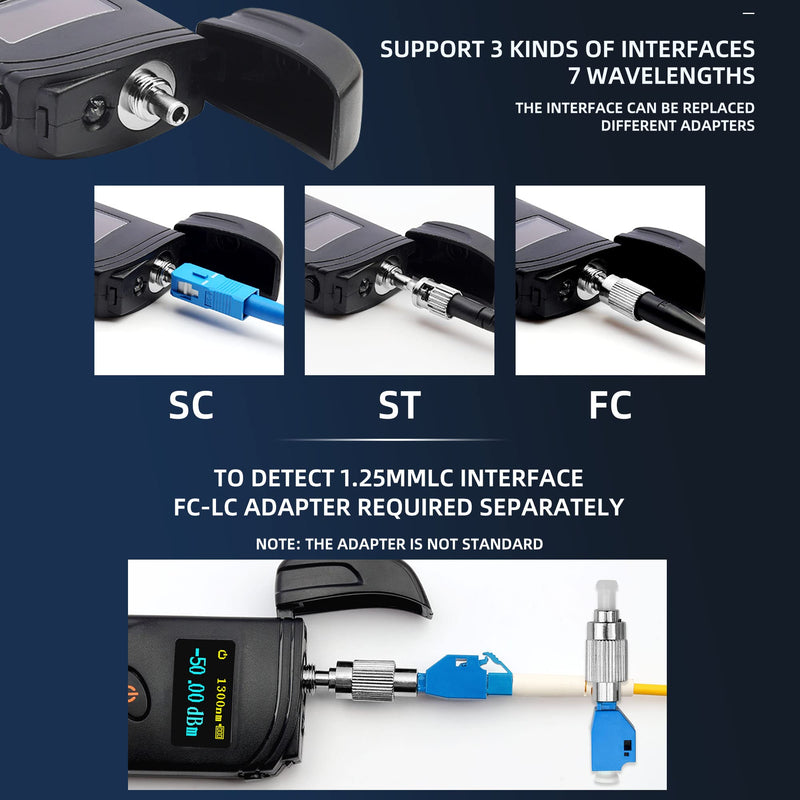 FTTH Mini Clamshell Fiber Cable tester Optical Power Meter KTM50 Power measurement range -50 ~ + 20 dBm