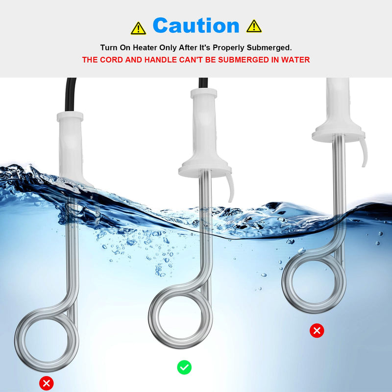 Immersion Water Heater 300W 120/240V Portable Immersion Water Heater Element, Instant Immersion Cup Mug Heater Fit Camping Traveling Coffee/Tea/Soup Electric Water Portable Reheater