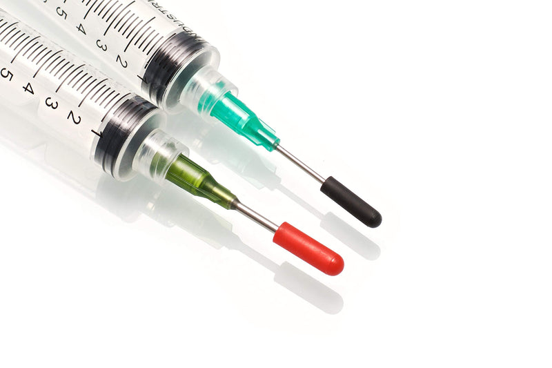 Mini Industrial Syringe Pack - 10ml Luer Lock Syringes, 14 and 18 Gauge Blunt Needles, Covers and Syringe Caps | Precision Crafting, Gluing, Refilling Pens and Empty Cartridges, Repairs
