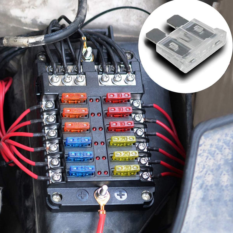 100 Pack Auto Fuses 25 AMP ATC/ATO Standard Regular Fuse Blade 25A Car Truck Boat Marine RV