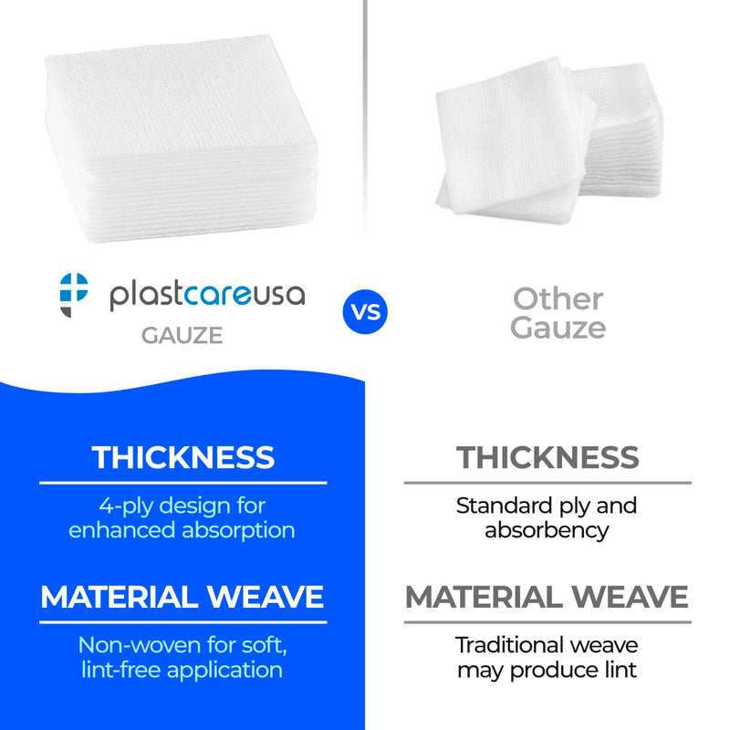 200 Count 4x4 Gauze Pads - Soft 4-Ply Non Woven Gauze Sponges - Non Sterile Dental Gauze & 4x4 Esthetic Wipes - All Purpose Medical Gauze Squares for First Aid, Surgical, Wound Dressing 4x4 Inch (Pack of 200)