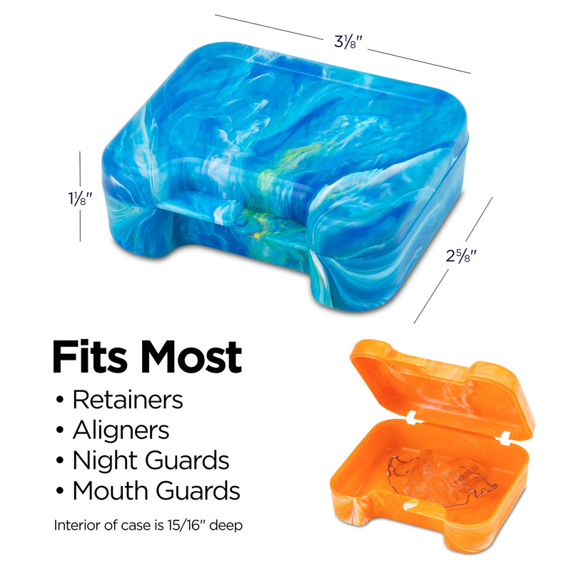 Practicon Easy Open Retainer Cases, Assorted Paradise Swirl Colors, Bulk Pack of 24
