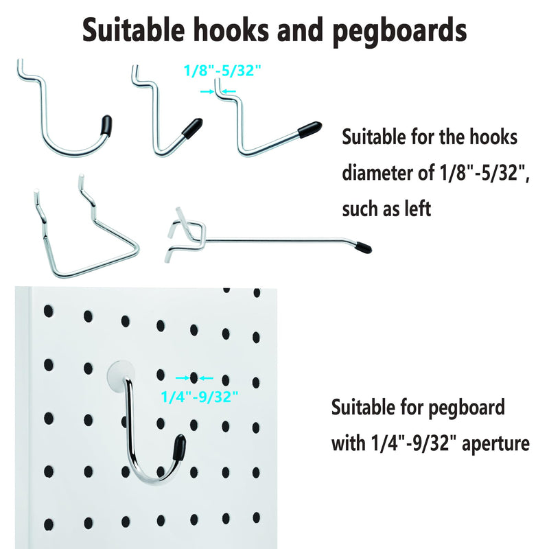 Pegboard Hook Locks, Peg Board Plugs, for Stopping Hooks from Falling Off, 60PCS, Translucent