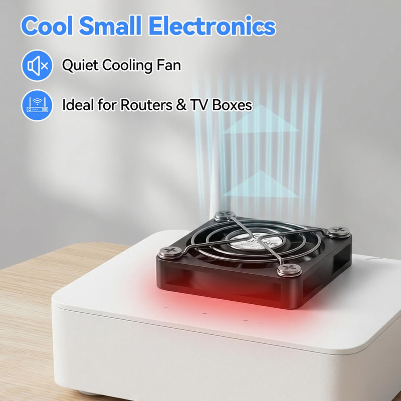 ELUTENG 40mm Mini USBC Fan Double Sided Metal Gril Small USB-C Cooling Fans | 5V Quite 4cm PC Case Ventilator with 3 Adjustable Speeds for Router, Receiver, TV Box, DVR, Xbox, PS6, Cabinet
