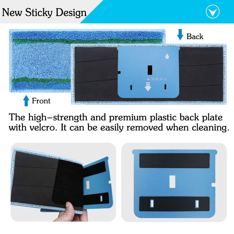 8 Pack Upgraded M6 Wet Mopping Pads for iRobot Braava Jet M6 Series (6110) (6012) (6112) (6113) Ultimate Robot Mops, New Sticky Design, Detachable, Washable and Reusable M6 Pads Accessories Parts 8 Pads-Upgraded