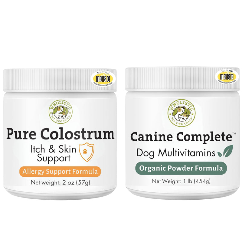 Wholistic Pet Organics Canine Complete & Pure Colostrum - Dog Vitamins and Supplements for Immune System, Digestive, Skin, Coat & Overall Health