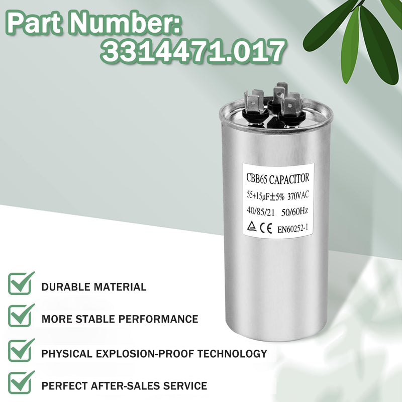 Upgrade 3314471.017 RV Air Conditioner Motor Capacitor 55/15 MFD