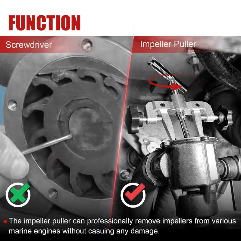 JDMSPEED 660040-1 Stainless Impeller Puller Tool for 2-1/4" to 2-9/16" | Compatible with Jabsco #50070-0040 #50070-0200