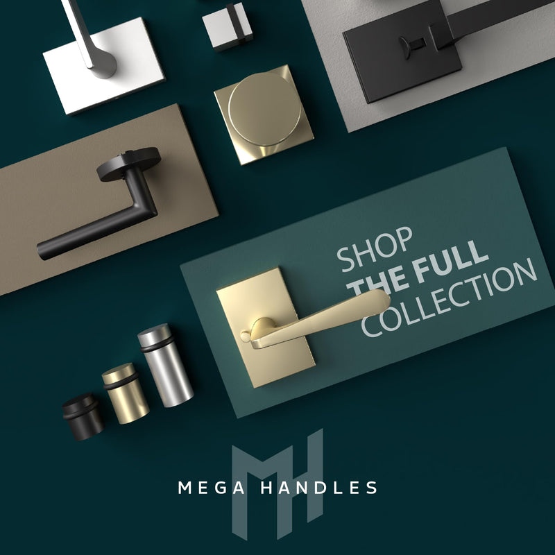 Mega Handles Schein Deadbolt Lock - Heavy Duty Square Locking Deadbolt for Left Or Right-Handed Doors, Brushed Nickel Deadbolt for Interior/Exterior, Screws Included - Satin Nickel 1
