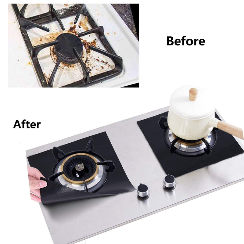 Forlivese Reusable Gas Stove Burner Covers -10 Pack Non-Stick Stovetop Burner Liners Gas Range Protectors Size 10.6x 10.6 Inch Cuttable Dishwasher Safe Easy to Clean 10 Pack