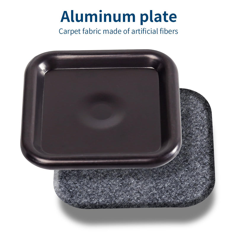 2 1/2" Square Reusable Felt Furniture Caster Cups with Carpet Bottom, Felt Furniture Sliders Floor Protectors Pads to Protect Hardwood, Tile or Laminate Floors from Scratches, Brown/Gray (16 Pack) 2-1/2 Inch