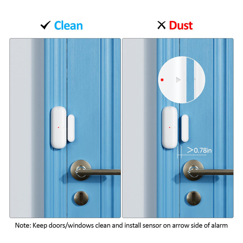 Door Chime When Opened, Window and Door Opening Sensor Alarm for Home Security / Kids Safety / Business Entering, 120dB Burglar Alert, 500FT-Range 52-Tunes 5-Volume, 1 Receiver + 2 Sensors, White