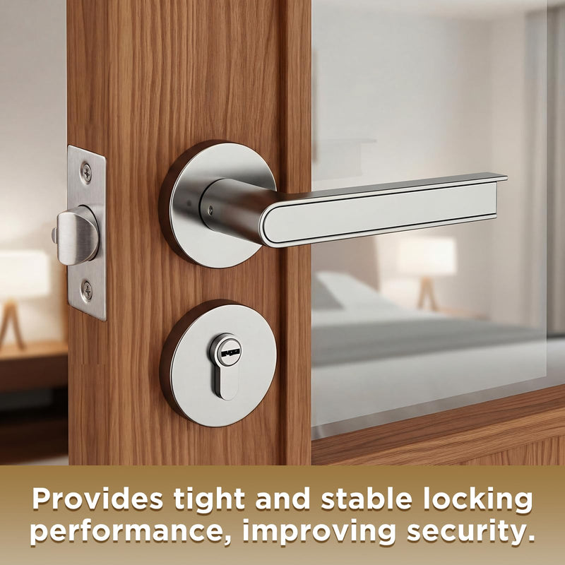 Hicarer 2 Pack 5" Backset Entry Door Latch, 19/64" (7.6mm) Square Spindle Opening, Square Corner Faceplate, for Knobsets & 90° Lever Handles, Includes Screws 5"