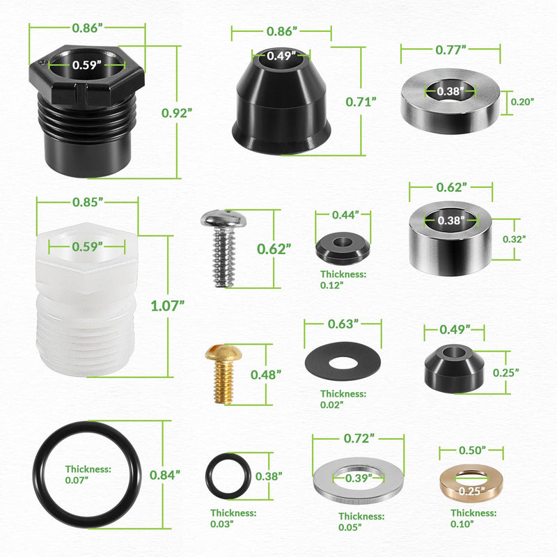 630-8500 Wall Hydrant Complete Service Kit - fit for Prier Mansfield Style 300/400/500 Wall Hydrants - for Diamond 300/400 Series Wall Hydrants - Superior for Outdoor Faucet Maintenance
