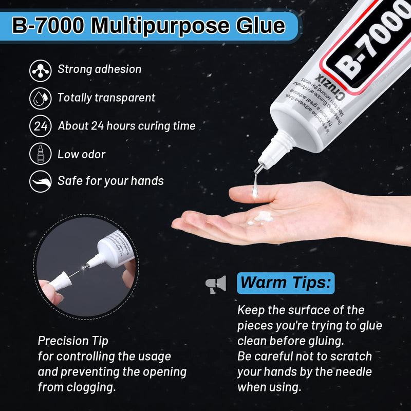 B7000 Clear Glue Bedazzler Kit with Rhinestones, 4013PCS Rhinestone Gems 3 PCS 25 ML B-7000 Adhesive Bead Glue Jewelry Kit for Tumblers Craft Clothes Fabric Nail Art DIY (Paradise Shine Crystal Clear) Paradise Shine & Crystal Clear