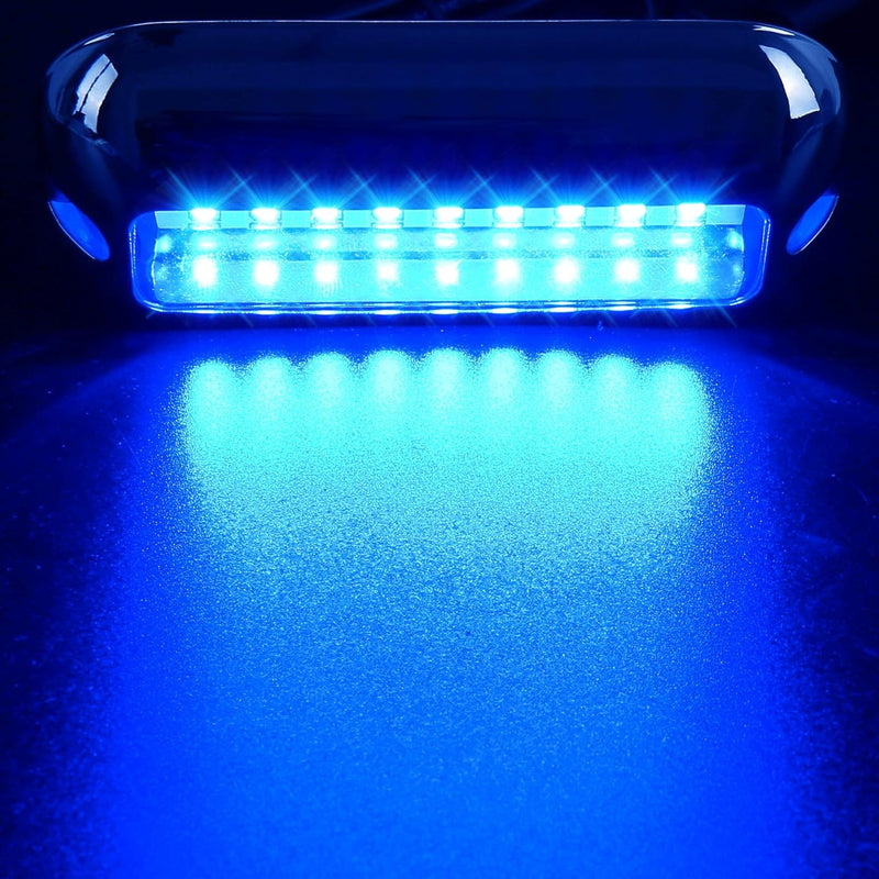 Marine LED Boat Light, 2000LM 27LED Waterproof Transom Lights, Underwater Light for Yachts, Boats, Sailboat, Pontoon, Transom, Boat Deck Light Stern Lights (Blue, 12-36V, IP68)