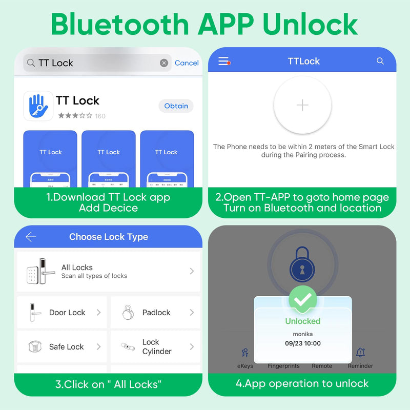 Bluetooth Fingerprint Cabinet Lock With Phone/Watch App Unlock, Smart Biometric Keyless Hidden File Drawer Wardrobe Lock, Child Safety Electric DIY Wooden Furniture Plastic