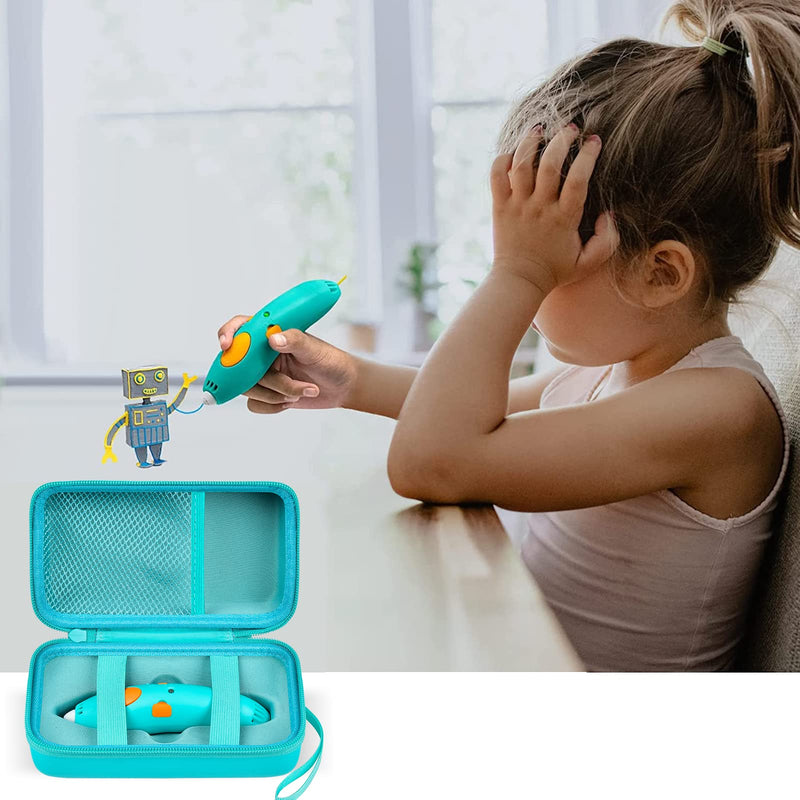 Case Compatible with 3Doodler Start+ Essentials (2022) for 3D Pen Set for Kids, Storage Organizer Holder for Printing Filament Refill and Micro-USB Charger (Box Only) Full green