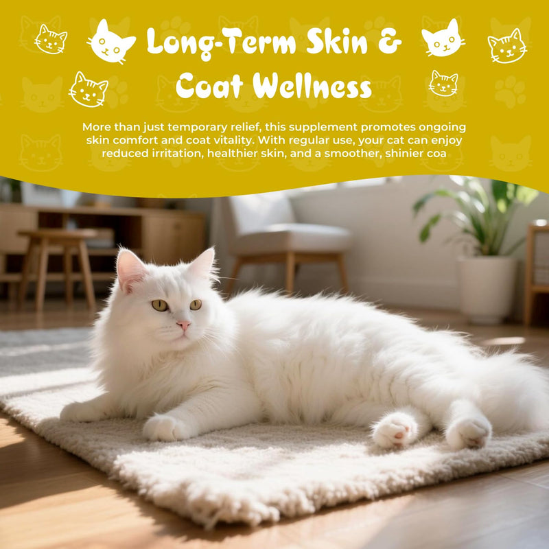 Mange Treatment Cats, Cat Mange & Itchy Skin Relief, Natural Gentle Supplement for Dry Skin, Itchy Skin, Dandruff & Coat Support