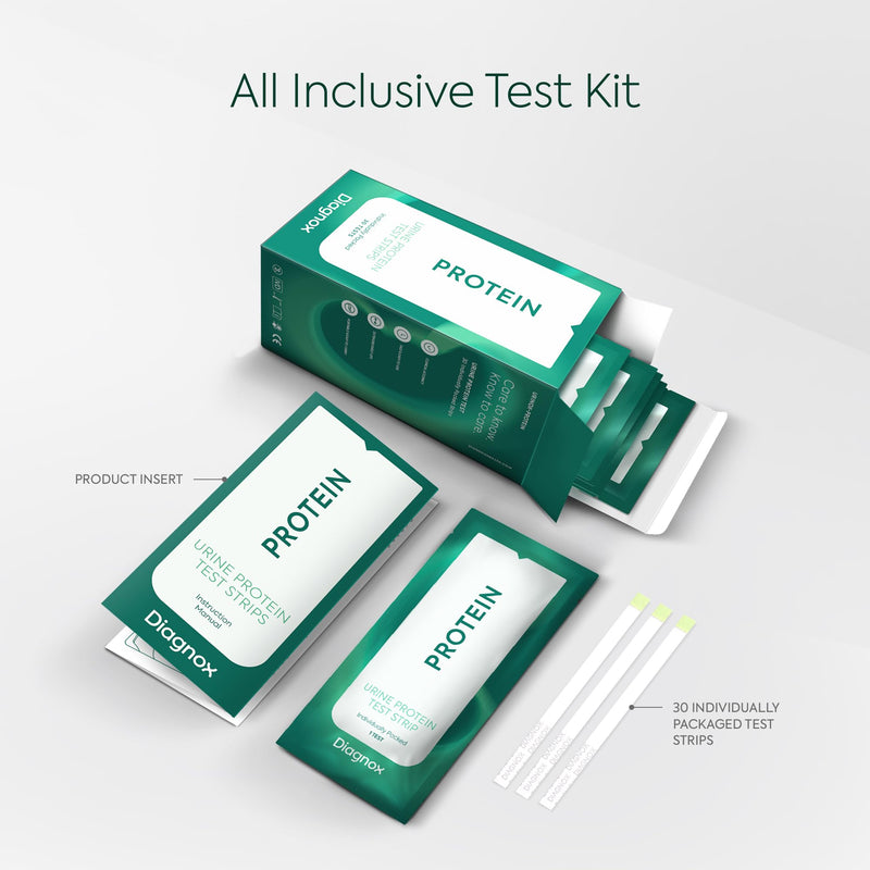 Protein Urine Test Strips Kit - Individually Packed at Home Urine Protein Test Strips - Urinalysis Strips for Protein in Urine (30 Pack) 1 Count (Pack of 30)