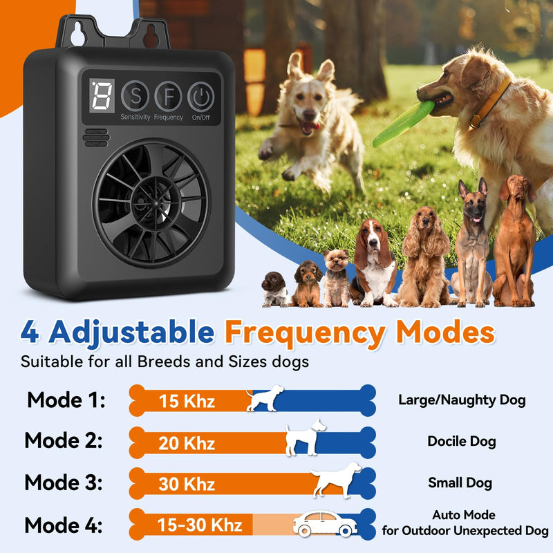Anti Barking Device for Dogs, 50FT Rechargeable Ultrasonic Dog Bark Control Devices with 4 Modes Stop Neighbors Dogs Barking Waterproof Bark Deterrent Box, Dog Barking Silencer Safe for Outdoor Indoor Black
