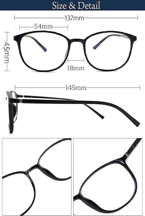 Evimero JSOI Planning and Verified Blue Light Reduction Glasses, Bending Material, PC Glasses, Date Glasses, Fit, Ultra Lightweight, UV Protection, Unisex, Stylish, No Trace on the Nose - NewNest Australia
