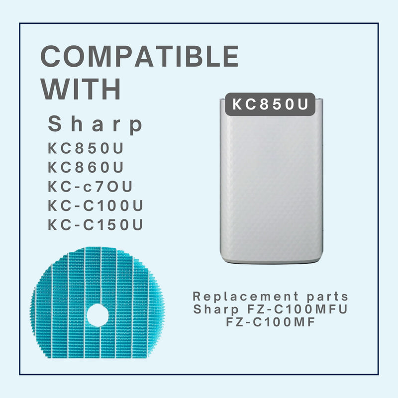 Nispira Premium Humidification Replacement Filter Compatible with Sharp Air Purifier Humidifier KC-850U KC-860U. Compared to Part FZ-C100MFU, 2 Filters