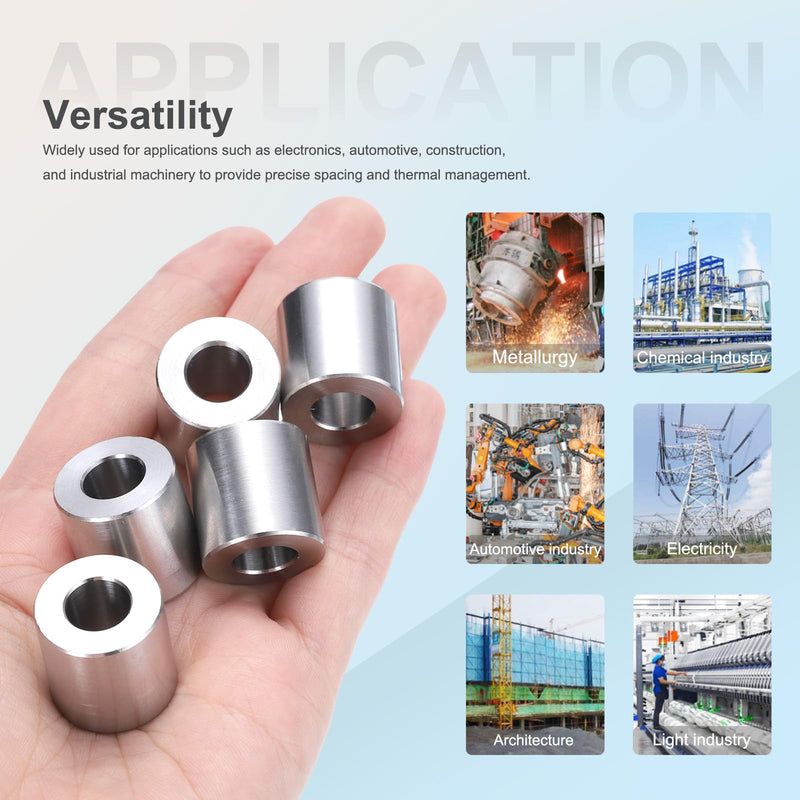 Aluminum Spacers 5/16" Bore x 1/2" OD x 1-1/2" Length Unthreaded Standoff Bushing Plain Finish Round Metal Spacer, Fits Screws Bolts Rods 5/16" or M8, Oxidized Finished 10 Pack 5/16 " x 1/2" x 1-1/2"